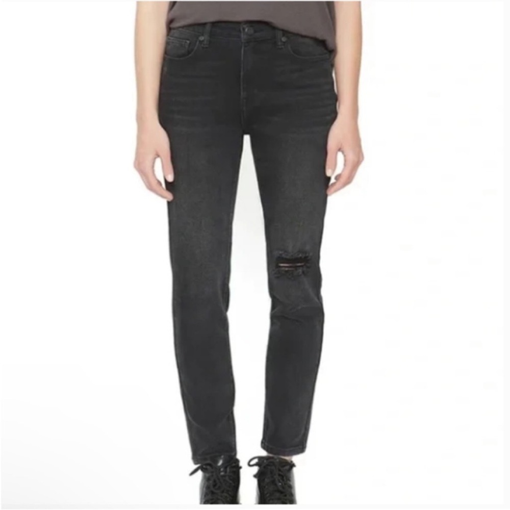 Free People x Sandrine Rose Distressed Ankle Crop Jean In Black Size 28